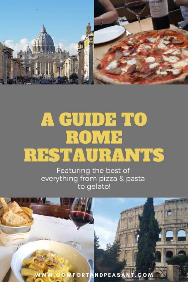 A GUIDE TO ROME RESTAURANTS - Comfort & Peasant