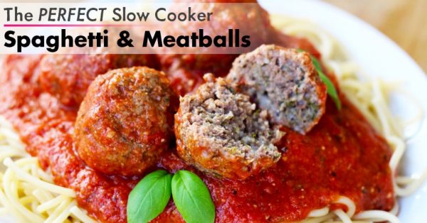 Slow cooker spaghetti and meatballs recipe - lauren greutman